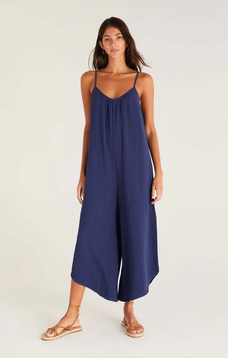 Flared Gauze Jumpsuit Indigo Dream