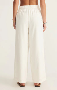 Topanga Wide Leg Linen Pant White