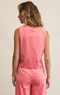 Sloane V Neck Top Sunset Pink