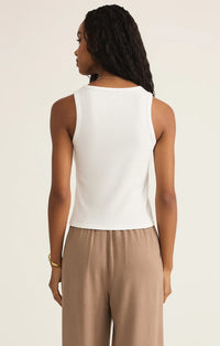 Hadley Rib Tank White
