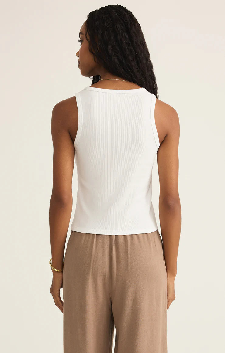 Hadley Rib Tank White