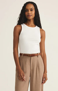 Hadley Rib Tank White