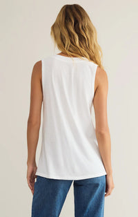 Californian V Neck Tank Top White