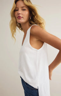 Californian V Neck Tank Top White
