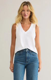 Californian V Neck Tank Top White