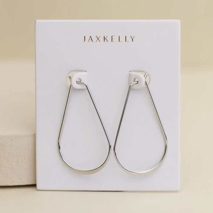 Silver Long Oval Hoop