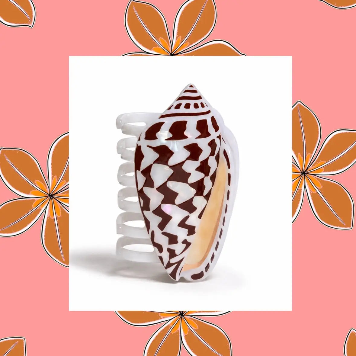 Banded Marble Shell Claw Clip