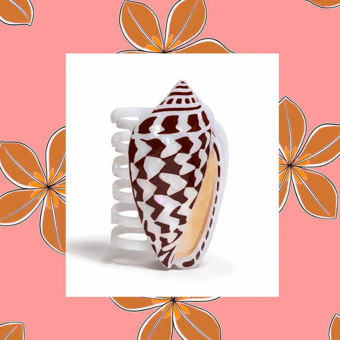 Banded Marble Shell Claw Clip