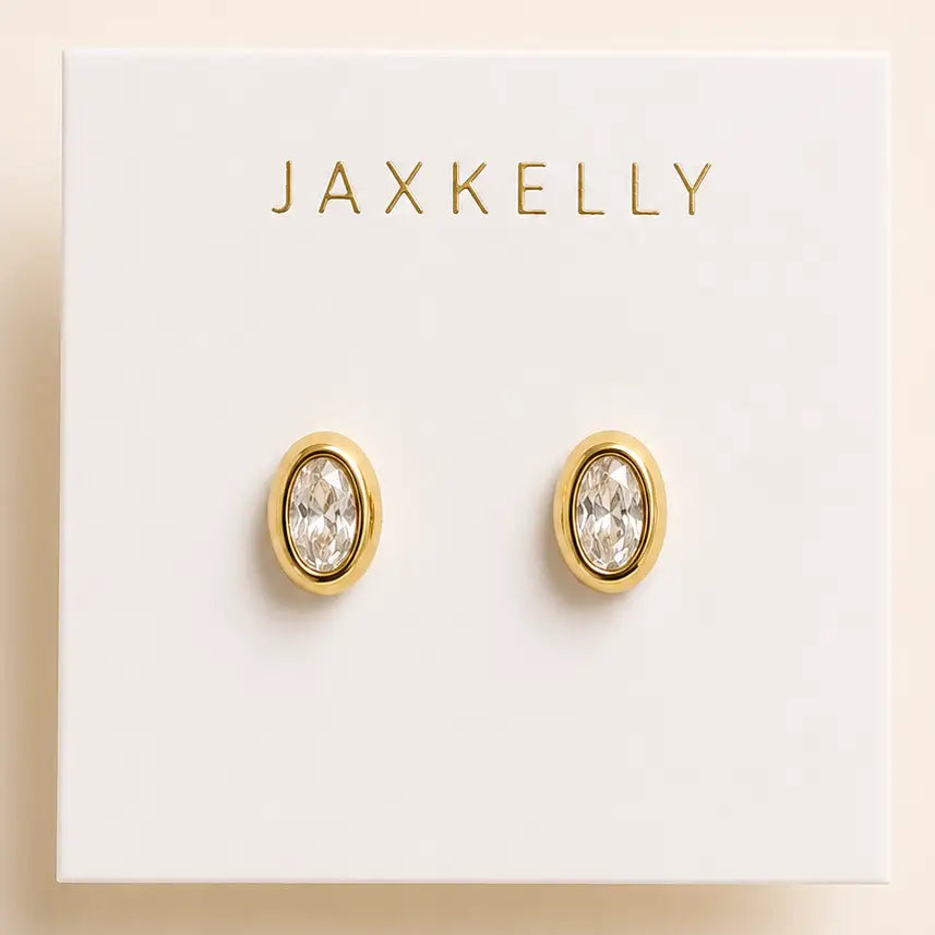 Oval Bezel - White CZ