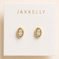 Oval Bezel - White CZ