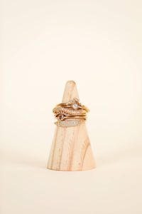 Gold Rings - Tapered Pave - Champagne CZ: 8