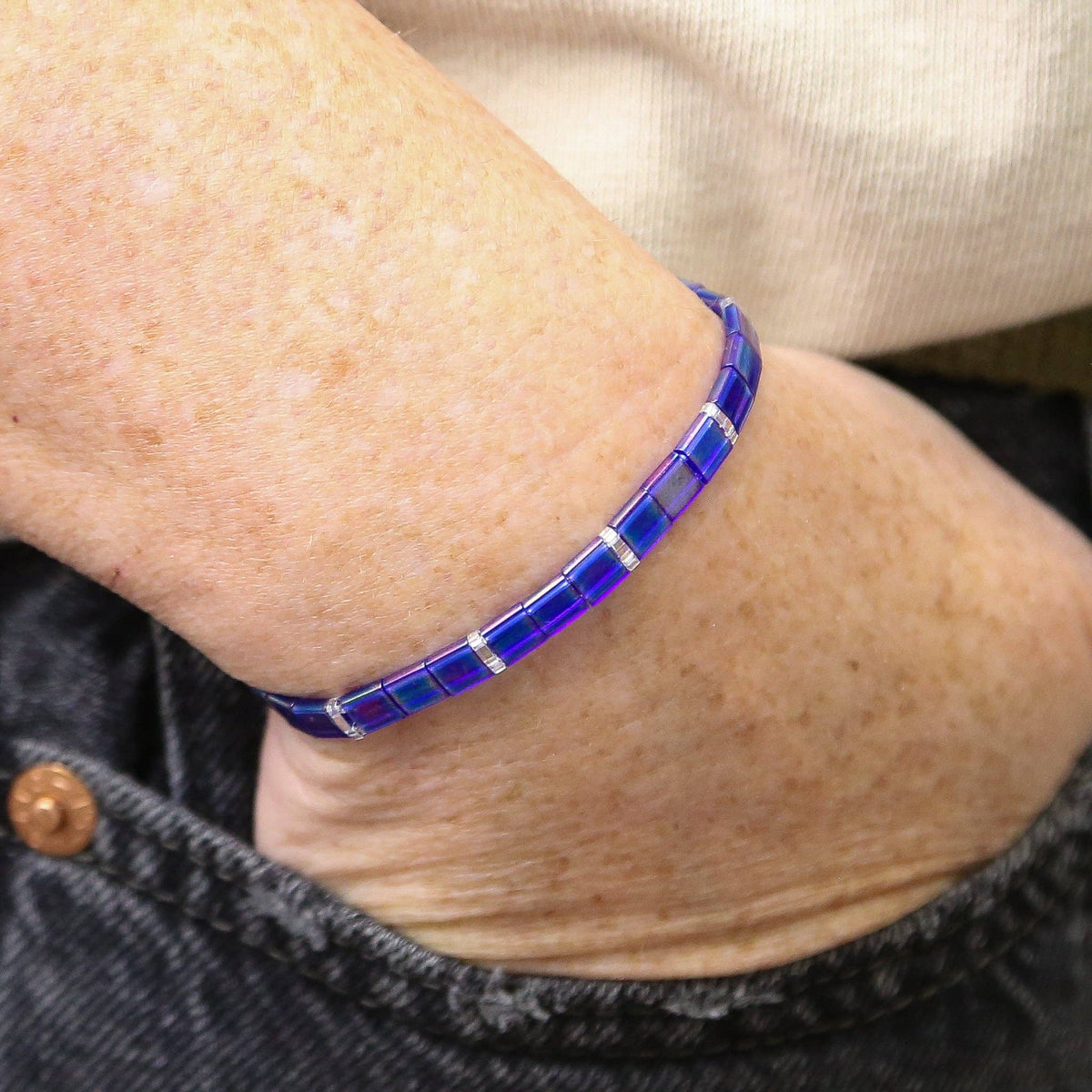 NIGHT - Tila Bead Bracelet | 6.25 Inches - S