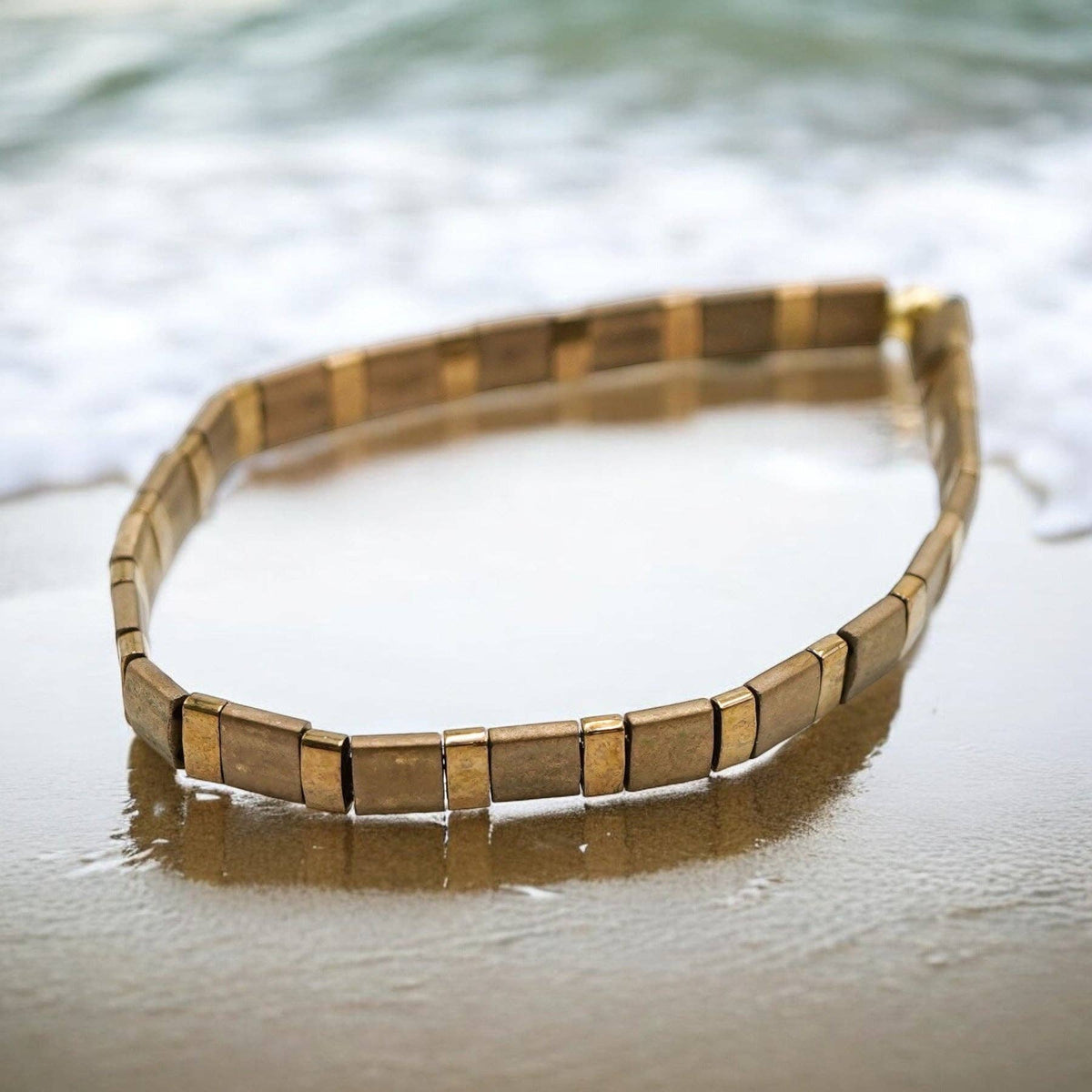 RUSTY - Tila Bead Bracelet | Single: 6.50 Inches - M