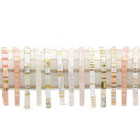 VANILLA BLUSH - Tila Bead Bracelets: 6.50 inches - M / Peach