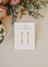 Baguette Drop - Gold Earrings