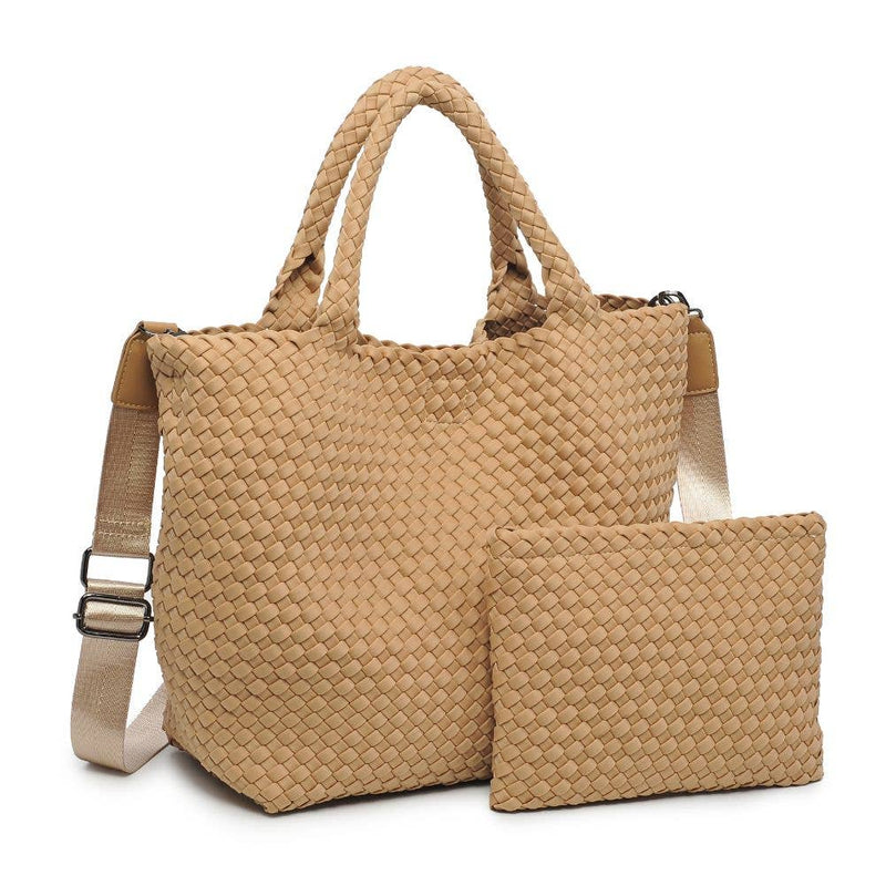 Sky's The Limit - Medium Woven Eco Edition Tote: Nude
