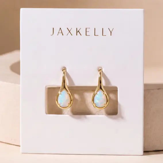 Mini Pear Drop - White Opal
