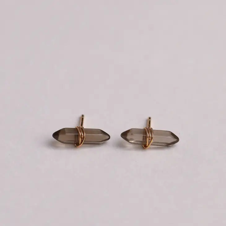 Mineral Point Earrings Smoky Quartz