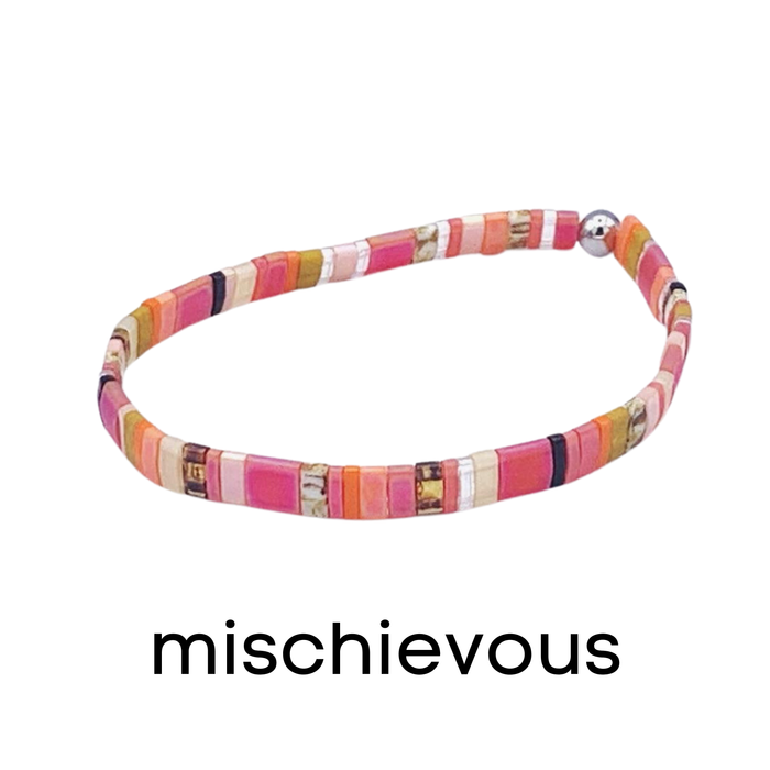 Mischievous - Tila Bead Bracelets: 6.00 inches - XS