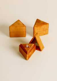 Velvet Jewelry Box - Triangle - Burnt Orange: Burnt Orange