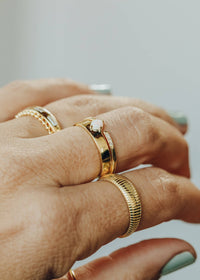 Gold Rings - Ridged: 8