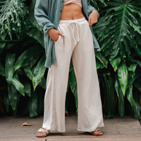 Cream Cabana Pants: L