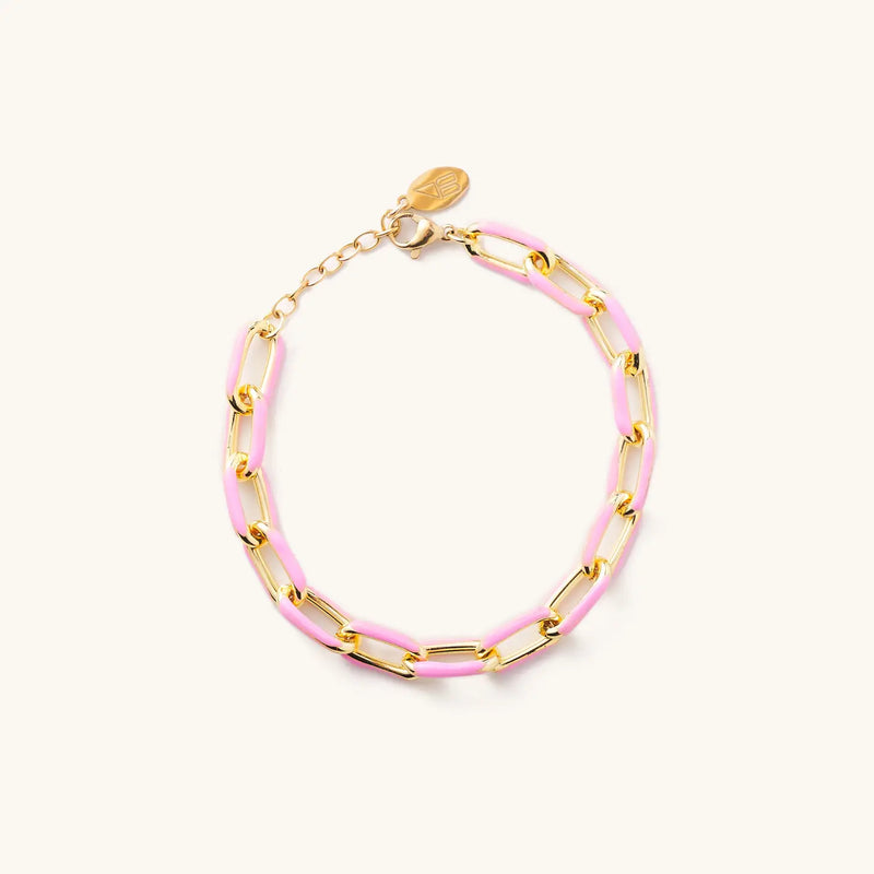 Pink Acrylic Chain Bracelet