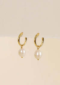 Pearl Drop - Gold Earrings