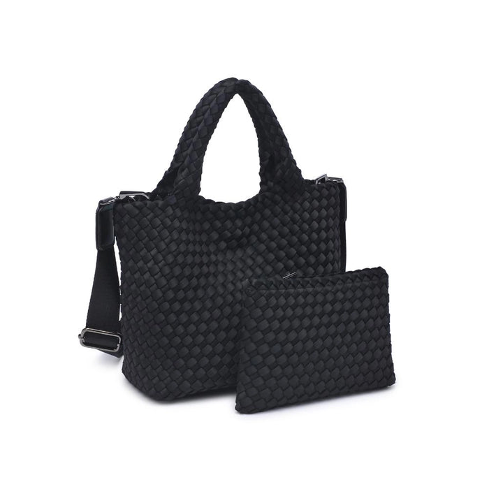 Sky's the Limit Small Woven Tote Black