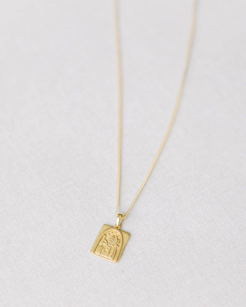 Gold Palm Pendant Necklace