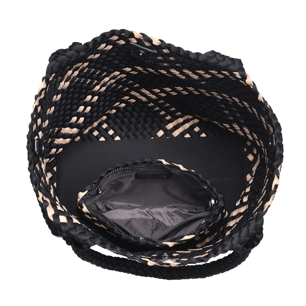Sky's The Limit Medium Woven Tote Black/Nude