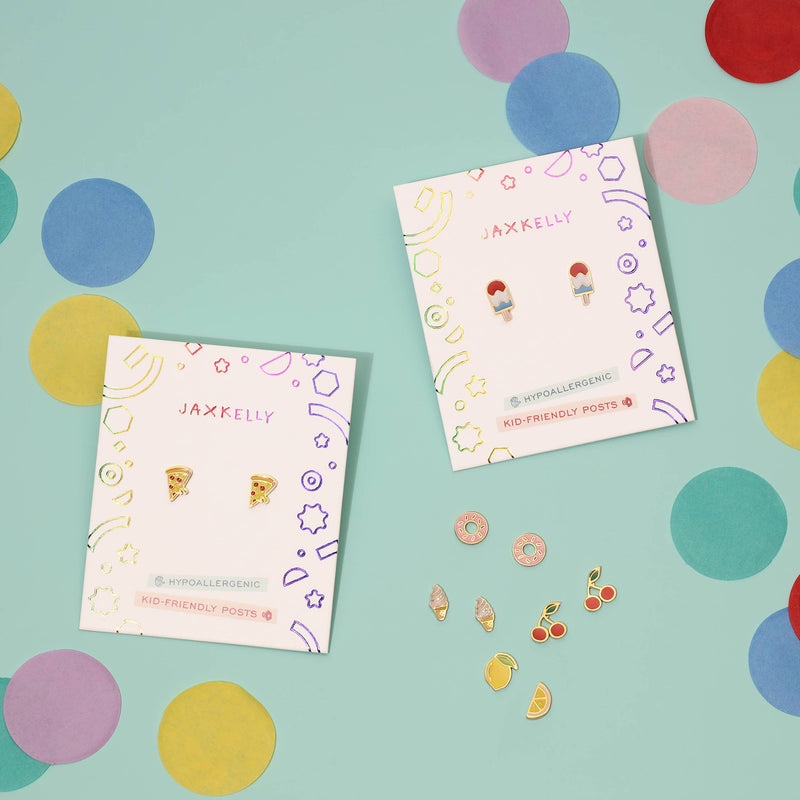 Donut Enamel Flat Back Kids Earrings