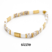 VANILLA BLUSH - Tila Bead Bracelets: 6.50 inches - M / Peach