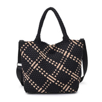 Sky's The Limit Medium Woven Tote Black/Nude