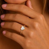 Sweetheart Gold Ring - Mother of pearl