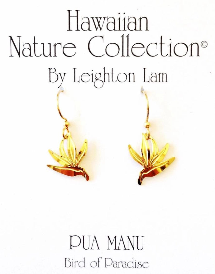 Bird of Paradise Earring Small Gold Wire