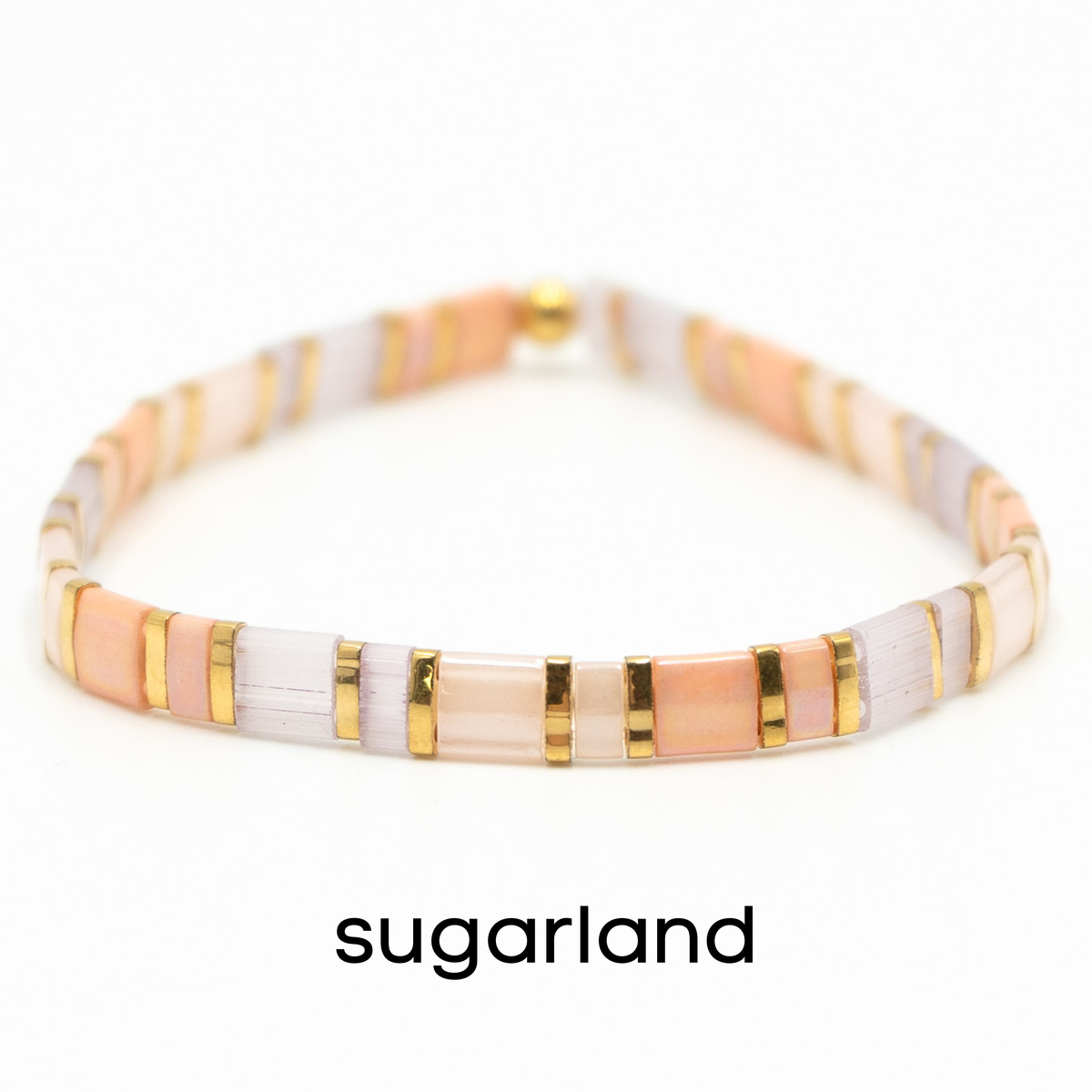 VANILLA BLUSH - Tila Bead Bracelets: 6.50 inches - M / Peach