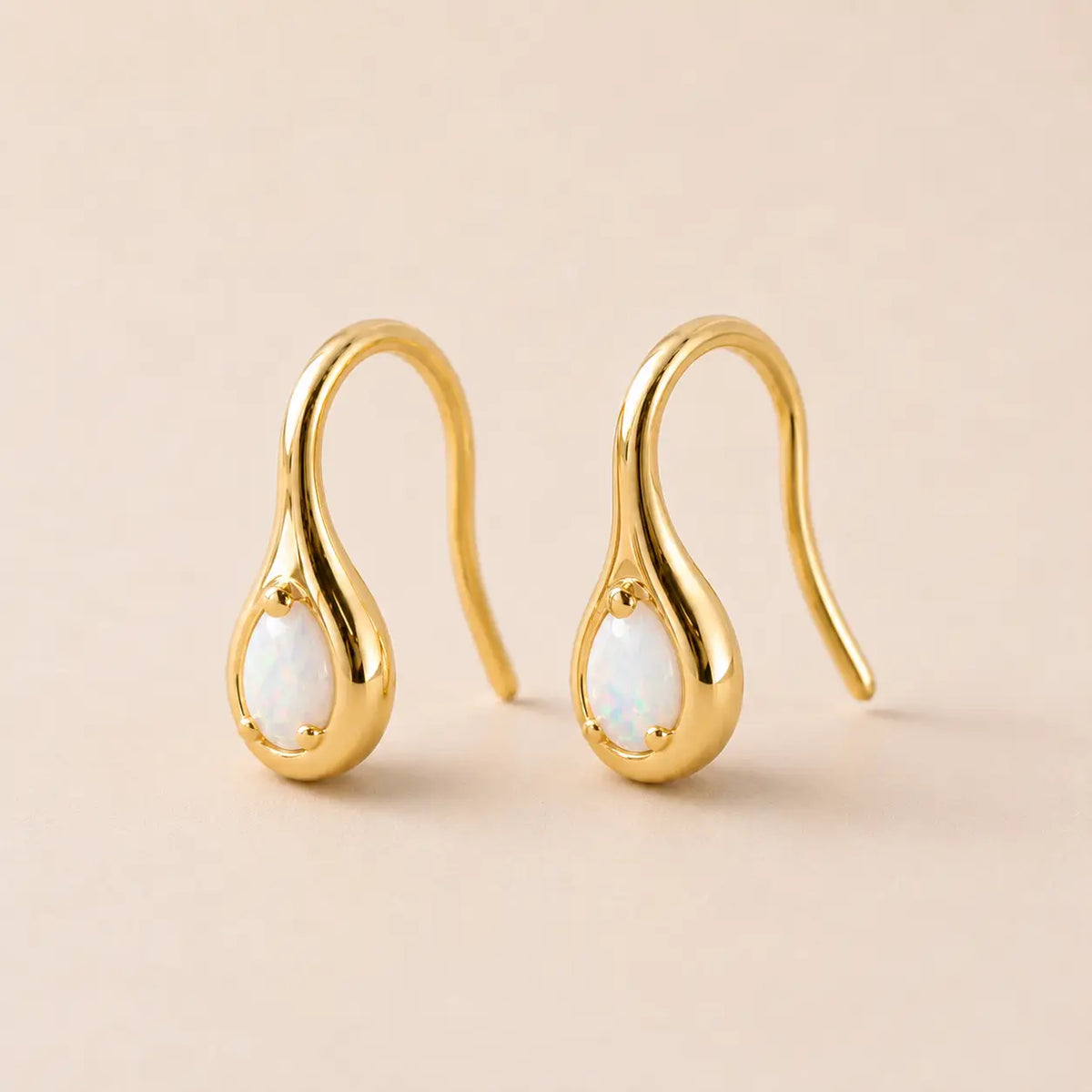 Mini Pear Drop - White Opal