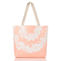 Plumeria Lei Reversible Tote Peachy