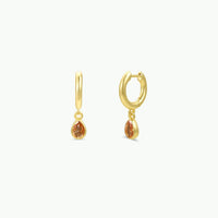 Teardrop Charm hoop - Champagne CZ