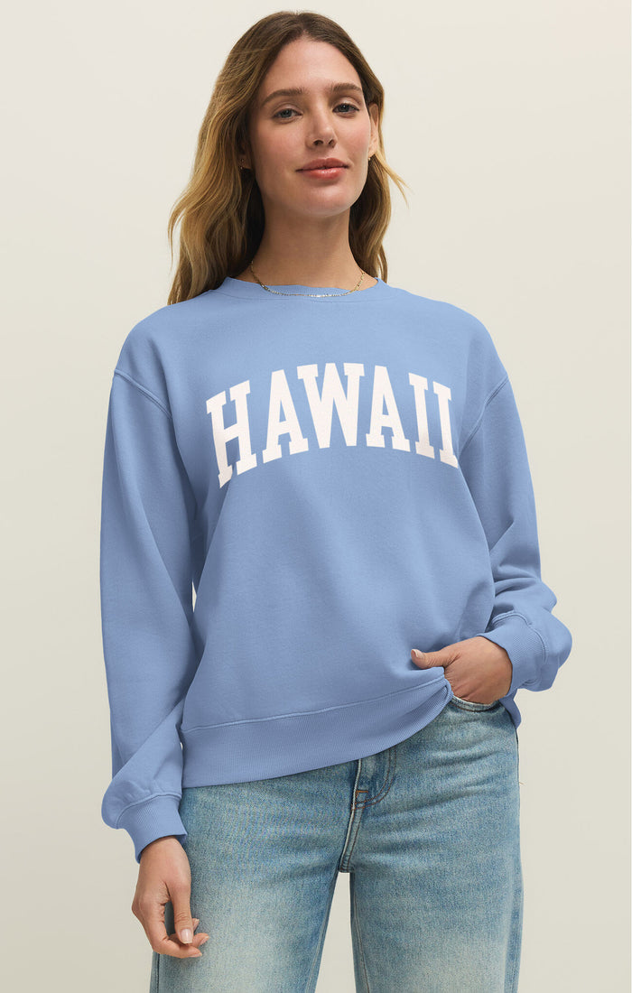 Hawaii Boyfriend Sweatshirt Surf Blue