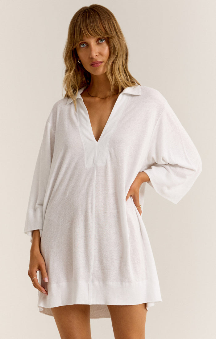 Mallory Slub Cover Up White