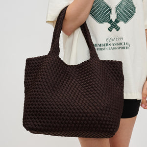 Sky's The Limit Medium Woven Tote Chocolate