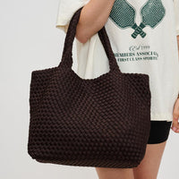 Sky's The Limit Medium Woven Tote Chocolate