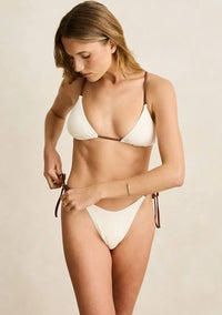 Lily Rib Contrast Tie Side Cream