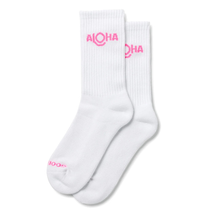 Crew Socks Aloha Collection Neon Pink
