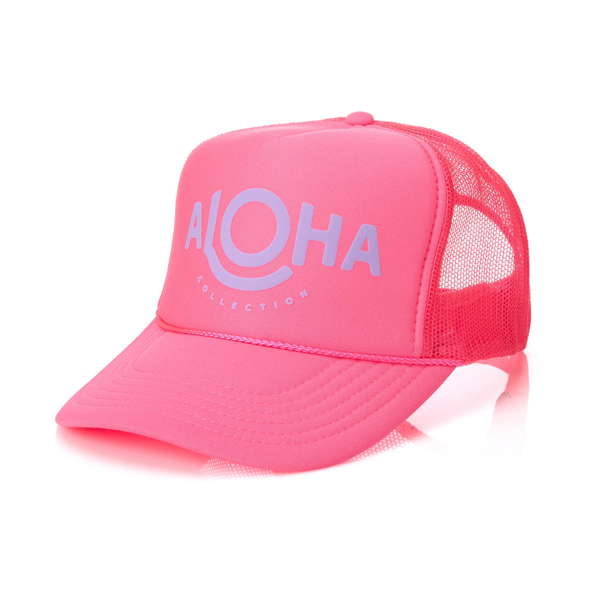 Aloha Trucker Hat Neon Pink