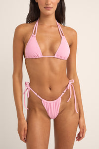 Isla Rib Slide Tri Top Pink