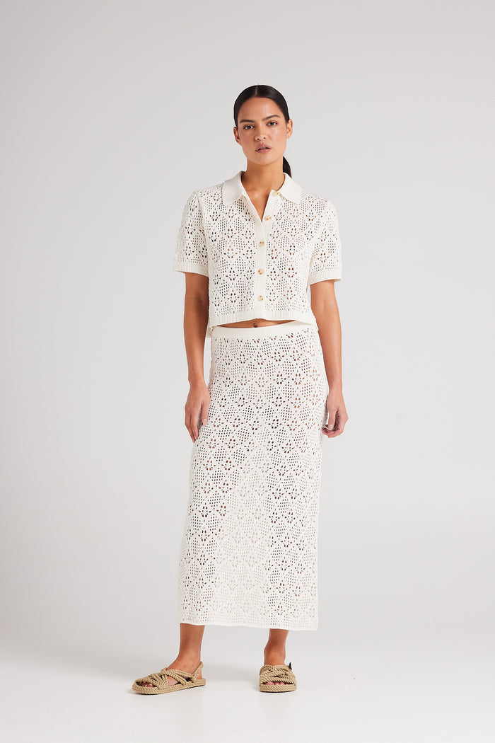 Messina Knit Skirt Vanilla