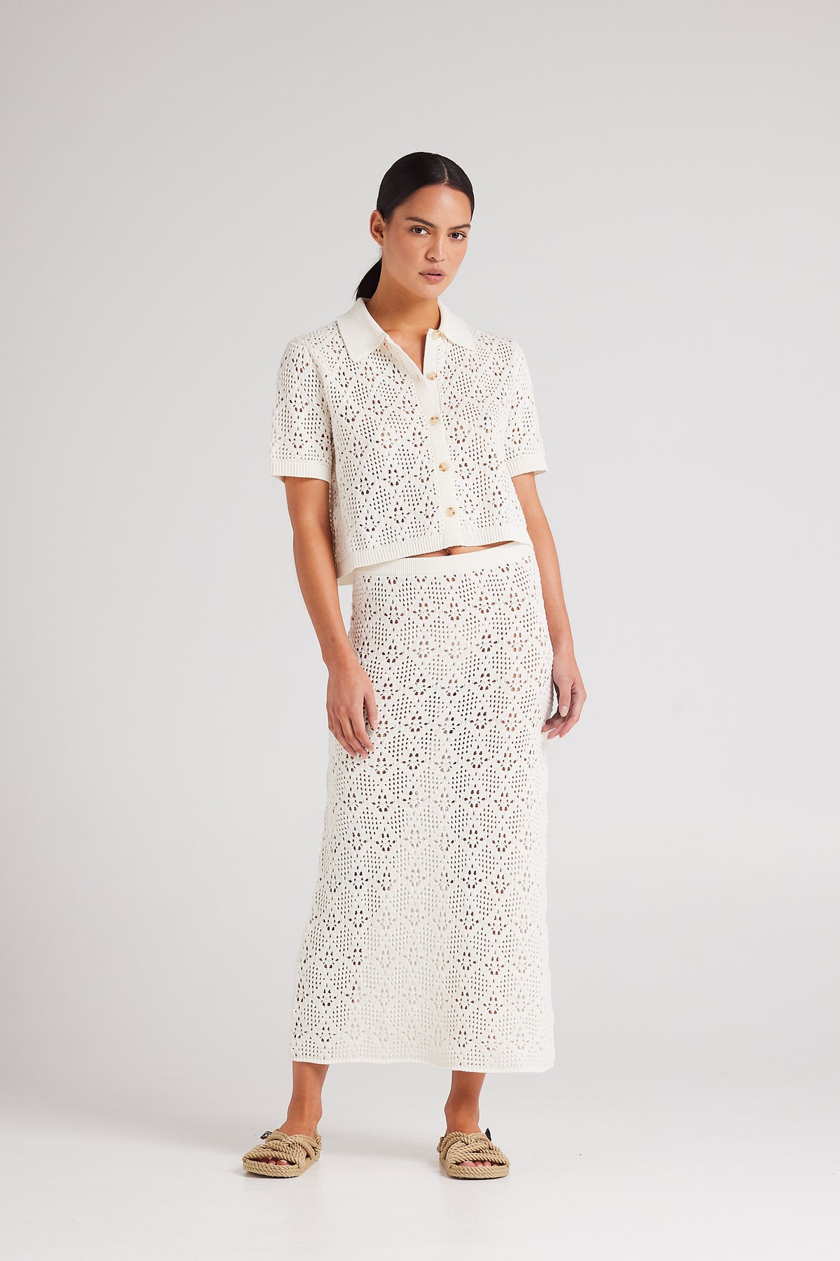 Messina Knit Skirt Vanilla